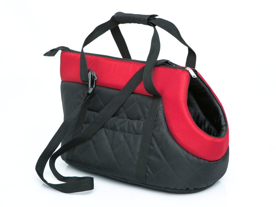 Hundetransporttasche, Farbe schwarz mit rot