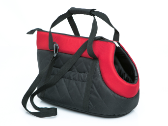 Hundetransporttasche, Farbe schwarz mit rot