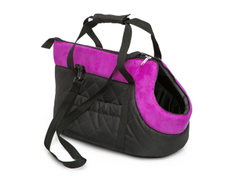 Hundetransporttasche, Farbe schwarz mit rosa