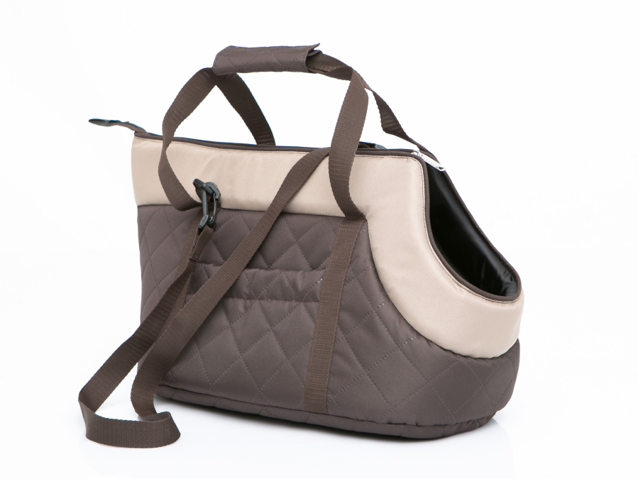 Hundetransporttasche, Farbe braun mit beige