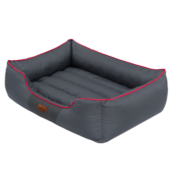 Hundebett "Comfort", Farbe schwarz mit rot
