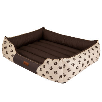 Hundebett "Prestige"  beige mit Pfoten