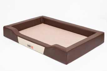 Hundebett "Deluxe" in braun mit beige